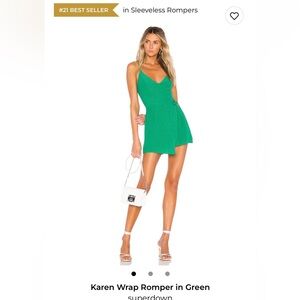 Nwt super down Karen  Green Wrap Romper